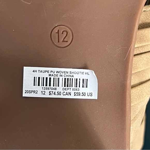 Torrid Tan Woven Blocked Heel Sandals Size 12 W Side Zip Cage Open Toe - Picture 6 of 11